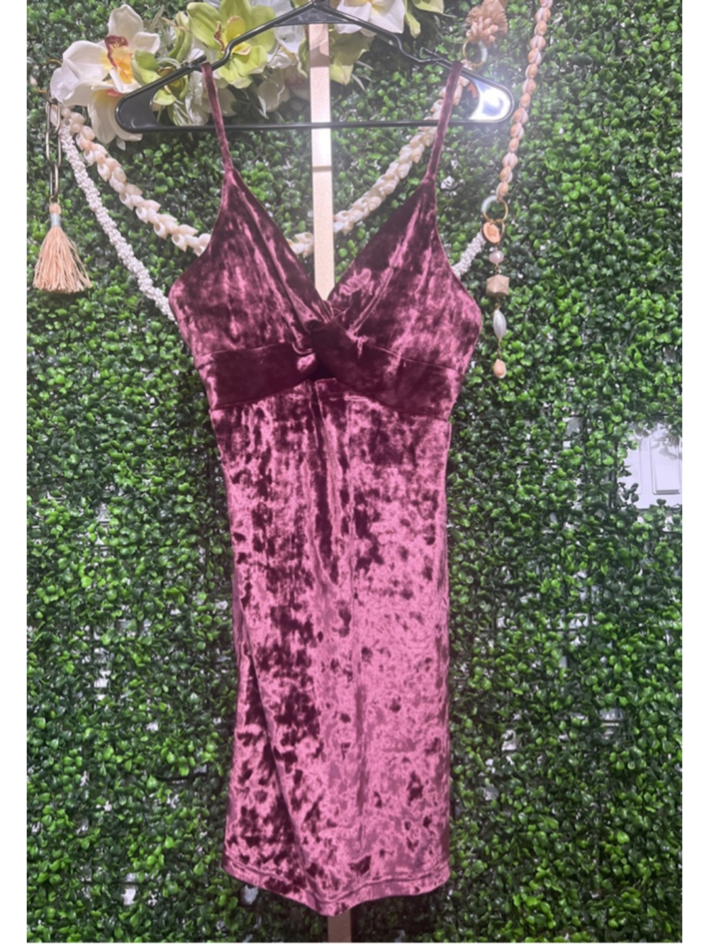Women's Free People Come Together Cutout Burgundy Velvet Mini Dress Size Small - Picture 4 of 8